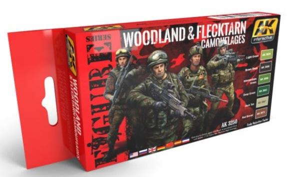 Ak-Interactive: Woodland And Flecktarn Modern Camouflages Colors Set