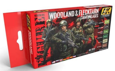 Ak-Interactive: Woodland And Flecktarn Modern Camouflages Colors Set