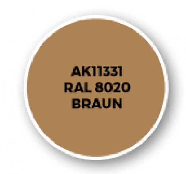 Ak-Interactive: Afv Acrylics (3Rd Gen) - Ral 8020 Braun