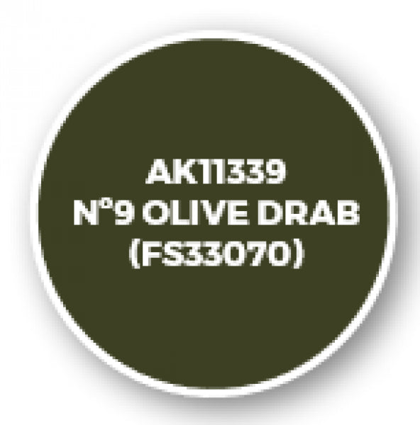Ak-Interactive: Afv Acrylics (3Rd Gen) - Nâº9 Olive Drab (Fs33070)