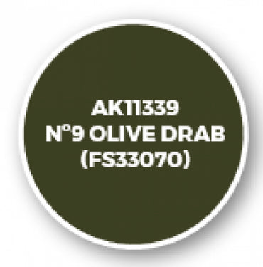 Ak-Interactive: Afv Acrylics (3Rd Gen) - Nâº9 Olive Drab (Fs33070)