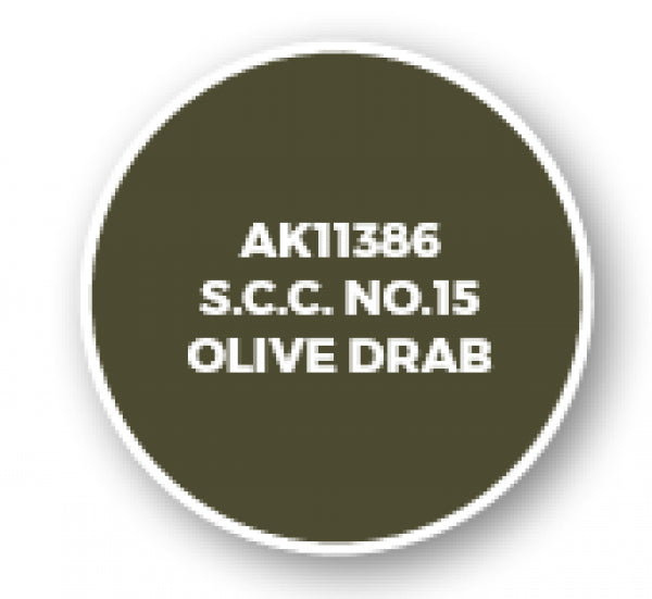 Ak-Interactive: Afv Acrylics (3Rd Gen) - S.C.C. No.15 Olive Drab