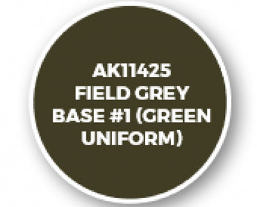 Ak-Interactive: Figure Series Acrylics (3Rd Gen) - Field Grey Base #1 (Green Uniform)