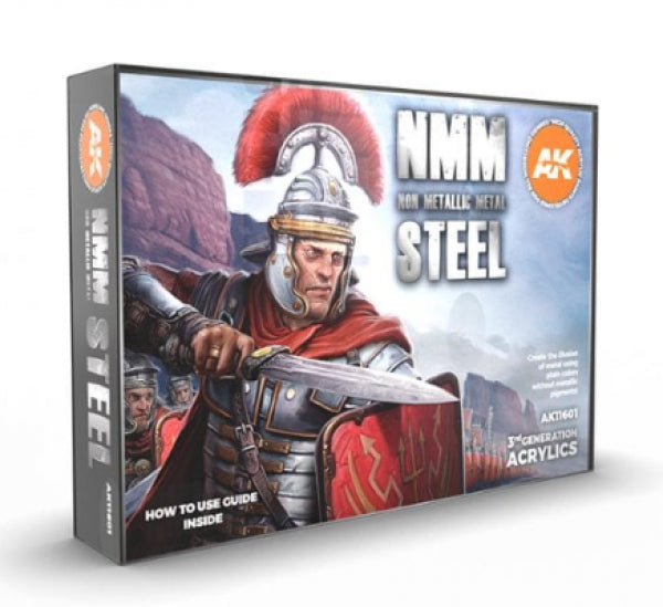 Ak-Interactive: 3Rd Gen Acrylics - Non-Metallic Metal Steel Acrylic Paint Set (Box Of 6 Paints)