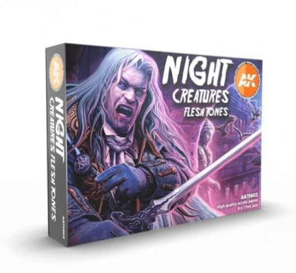 Ak-Interactive: 3Rd Gen Acrylics - Night Creatures Flesh Tones Acrylic Paint Set (Box Of 6 Paint