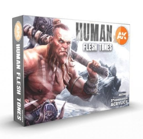 Ak-Interactive: 3Rd Gen Acrylics - Human Flesh Tones Acrylic Paint Set (Box Of 6 Paints)