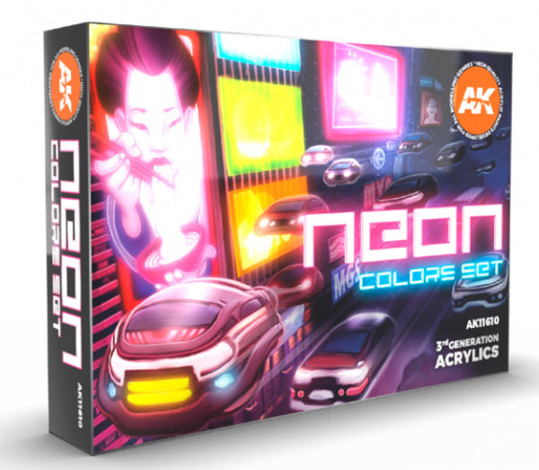 Ak-Interactive: 3Rd Gen Acrylics - Neon Colors Acrylic Paint Set (Box Of 6 Paints)