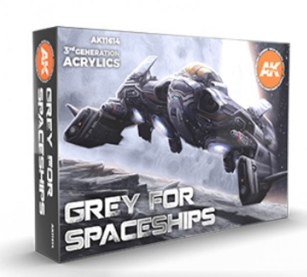 Ak-Interactive: 3Rd Gen Acrylics - Grey For Spaceships Paint Set