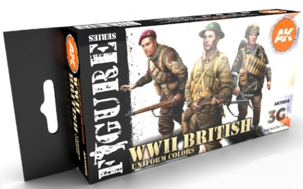 Ak-Interactive: 3Rd Gen Acrylics - Wwii British Uniform Color Set