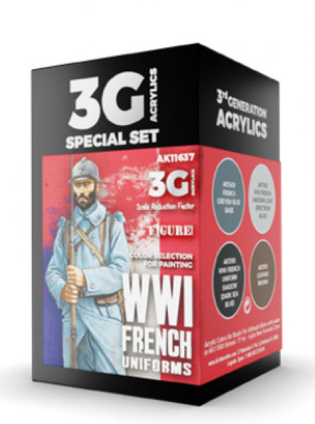 Ak-Interactive: 3Rd Gen Acrylics - Wwi French Uniform Color Set
