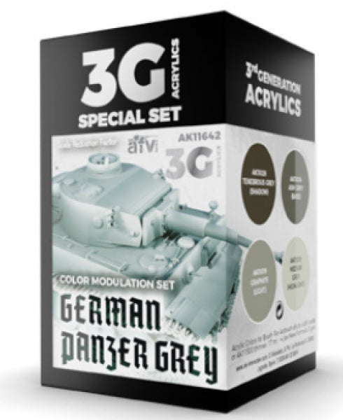 Ak-Interactive: 3Rd Gen Acrylics - German Panzer Grey Modulation Set
