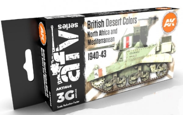 Ak-Interactive: 3Rd Gen Acrylics - British Desert Colors North Africa & Mediterranean 1940-1943