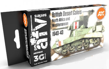 Ak-Interactive: 3Rd Gen Acrylics - British Desert Colors North Africa & Mediterranean 1940-1943