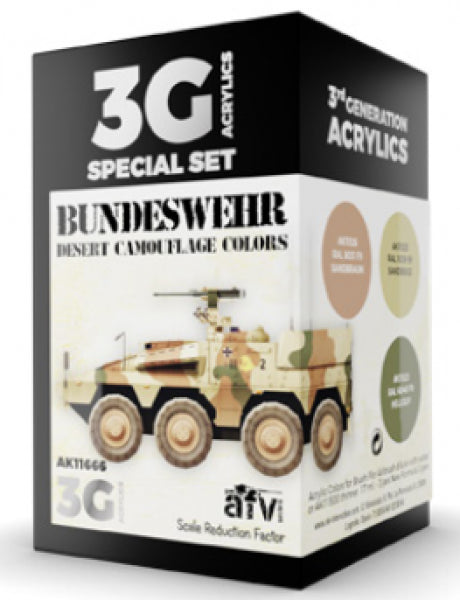 Ak-Interactive: 3Rd Gen Acrylics - Bundeswehr Desert Camoflage Colors Set