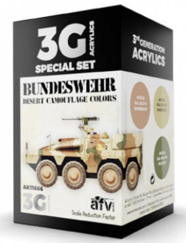 Ak-Interactive: 3Rd Gen Acrylics - Bundeswehr Desert Camoflage Colors Set