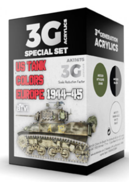 Ak-Interactive: 3Rd Gen Acrylics - Us Tank Colors Europe 1944-45 Set