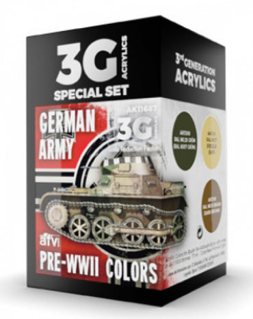 Ak-Interactive: 3Rd Gen Acrylics - German Army Pre-Wwii Colors Set