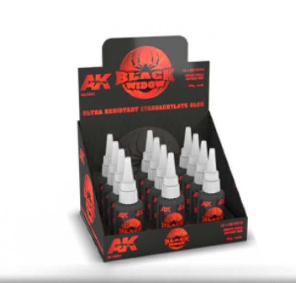 Ak-Interactive: Black Widow Cyanoacrylate Glue (12 Units W/Counter Display) [Retail Only]