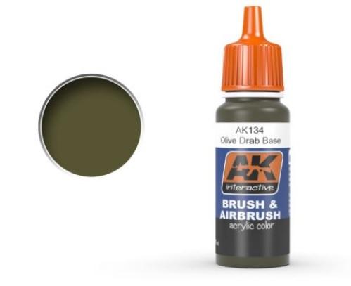 Ak-Interactive: Olive Drab Base Acrylic Paint