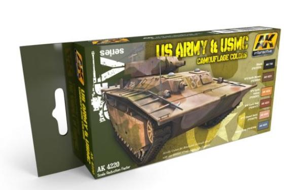 Ak-Interactive: Us Army & Usmc Camouflage Colors Set
