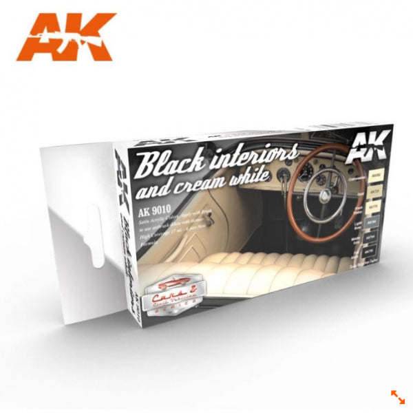 Ak-Interactive: Acrylic Paint - Black Interiors And Cream White Set