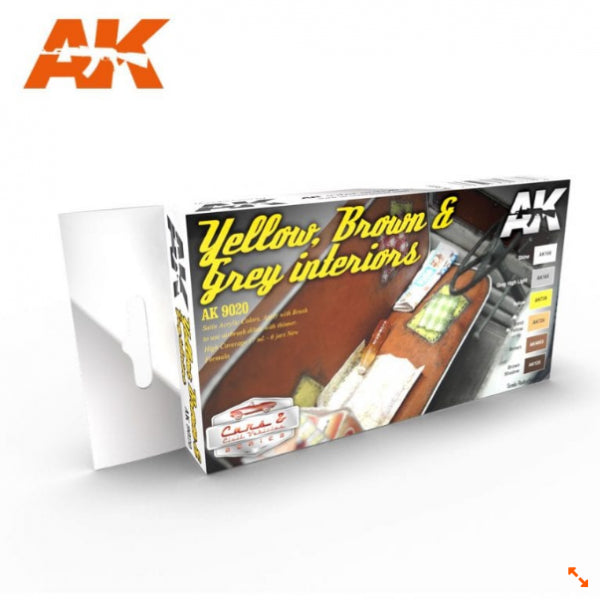 Ak-Interactive: Acrylic Paint - Yellow, Brown And Grey Interiors Set
