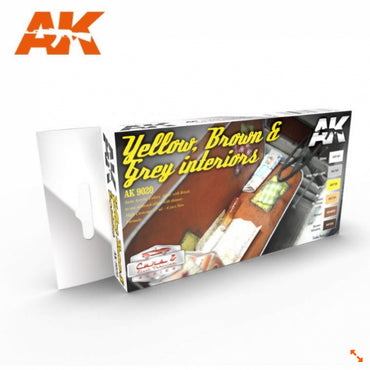 Ak-Interactive: Acrylic Paint - Yellow, Brown And Grey Interiors Set