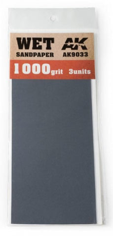Ak-Interactive: Wet Sandpaper 1000 Grit. 3 Units