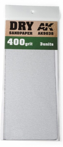 Ak-Interactive: Dry Sandpaper 400 Grit. 3 Units