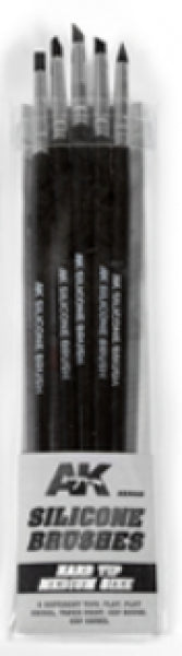 Ak-Interactive: Silicone Brushes - Hard Tip, Medium (Set Of 5)