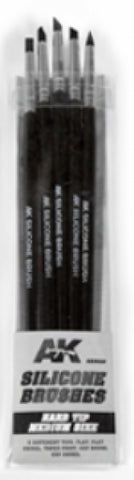 Ak-Interactive: Silicone Brushes - Hard Tip, Medium (Set Of 5)