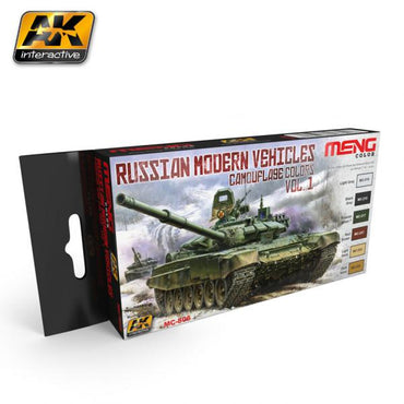 Ak-Interactive: (Acrylic) Meng Russian Modern Vehicles Camouflage Colors Vol.1
