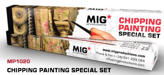 Mig Productions: Marta Kolinsky High Quality Modeling Brushes - Chipping Painting Special Set