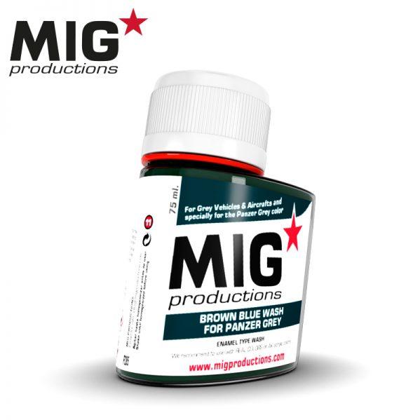 Mig Productions: (Washes & Effects) Brown Blue Wash For Panzer Grey (75Ml)