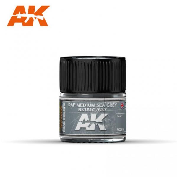 Ak-Interactive: Real Colors - Raf Medium Sea Grey Bs381C/637 - 10Ml