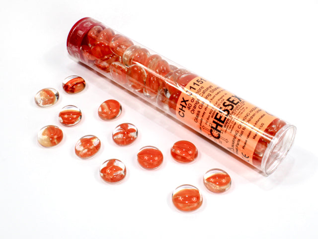 Chessex Peach Catseye Gaming Stones Tube (20 or more)