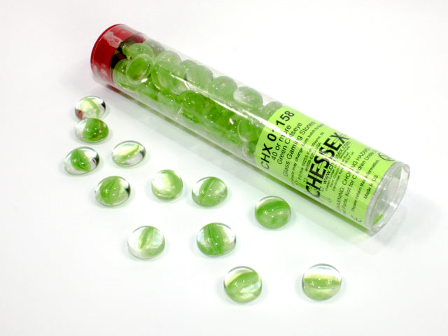 Chessex Green Catseye Gaming Stones Tube (20 or more)