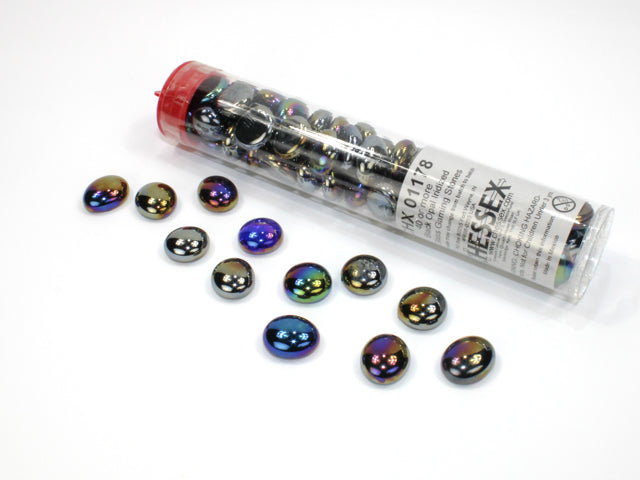 Black Opal Iridised Gaming Stones (at least 40 12mm stones)