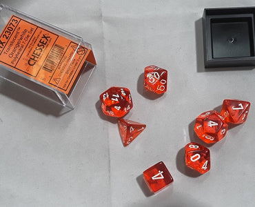 Chessex: Polyhedral 7-Die Set Orange/white Translucent