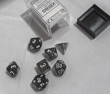 Chessex Dice Sets: Smoke/white Translucent Polyhedral 7-Die Set