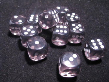 Chessex Dice Sets: Smoke/White Translucent 16mm d6 (12)