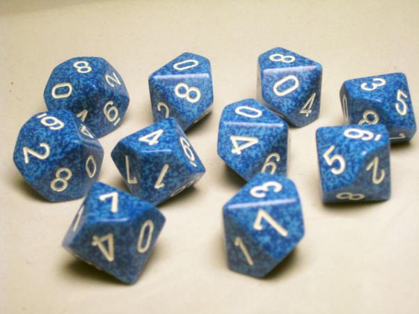 Chessex Dice Sets: Water Speckled d10 Set (10)