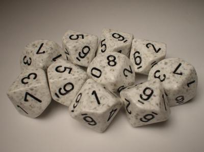 Chessex Dice Sets: Arctic Camo Speckled d10 Set (10)