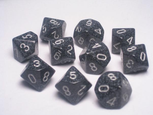 Chessex Dice Sets: Ninja Speckled d10 Set (10)