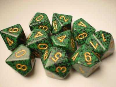 Chessex Dice Sets: Golden Recon Speckled d10 Set (10)