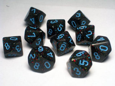 Chessex Dice Sets: Blue Stars Speckled d10 Set (10)