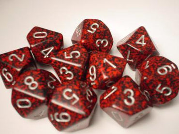 Chessex Dice Sets: Silver Volcano Speckled d10 Set (10)