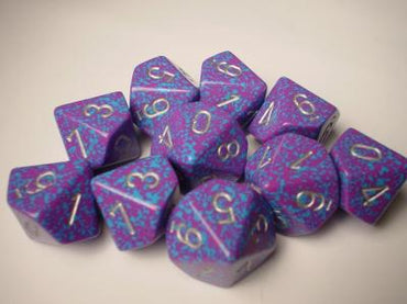 Chessex Dice Sets: Silver Tetra Speckled d10 Set (10)