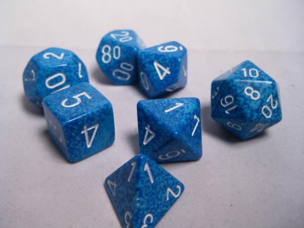 Chessex Dice Sets: Water Poly 7-dice Cube