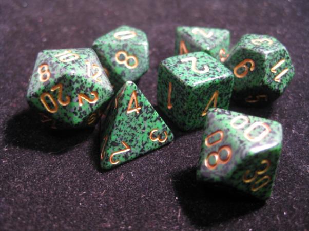 Chessex Dice Sets: Golden Recon Speckled Polyhedral 7-Die Set